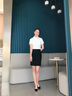 伊婭莎職業(yè)半身裙女春夏短裙修身西裝裙正裝工作裙包臀裙顯瘦一步裙子潮 黑色 M 建議90-100斤 曬單實(shí)拍圖