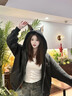 BJHG不計后果郭俊辰同款杜賓美式開衫衛(wèi)衣男女秋新款潮牌重磅夾克外套 黑格雷色 XL 曬單實拍圖