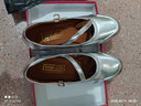 卡帝樂(lè )鱷魚(yú)（CARTELO）金色真皮廣場(chǎng)舞蹈鞋女拉丁舞鞋軟底中老年跳舞鞋中跟交誼舞單鞋 銀色跟高3.5厘米 36 曬單實(shí)拍圖