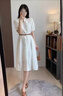 恒源祥短袖白色真絲連衣裙女夏季2026年新款桑蠶絲裙子優(yōu)雅裙子 白色 2XL 曬單實(shí)拍圖