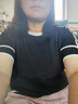 紅蜻蜓冰絲針織短袖t恤女2025年夏季女裝上衣寬松顯瘦打底女士薄款半袖 黑色短袖 均碼 （適合80-145斤） 曬單實拍圖