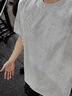POUMcleanfit閃電暗紋刺繡短袖t恤男款夏季美式高街重磅正肩圓領(lǐng)上衣 MBFS-T14灰色 XL 曬單實(shí)拍圖