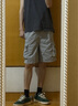 Reebok銳步官方24新品男女同款工裝大口袋梭織寬松休閑短褲 24SRM603UGG5 M 曬單實(shí)拍圖