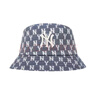 MLB帽子老花ny盆帽洋基隊刺繡男女潮牌漁夫帽防曬遮陽帽字母 提花藍(lán) 頭尾57cm 曬單實拍圖