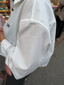 MO&Co.襯衫2025夏新品UPF50+防曬服箱型短款字母刺繡長袖MBE2SHTT05 本白色 S /160 曬單實(shí)拍圖