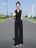 絲柏舍無袖連體褲2025春夏新款女時尚收腰設(shè)計V領(lǐng)裁剪連體衣 曬單實拍圖