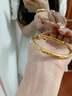 中國(guó)珠寶滿(mǎn)天星黃金手鐲女素圈足金鐲子手環(huán)金飾七夕情人節(jié)禮物送女友老婆 足金滿(mǎn)天星手鐲+品牌禮盒 金重約15g 曬單實(shí)拍圖