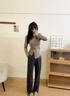 浪莎直筒西裝褲女2025春秋季通勤高腰垂感西褲窄版闊腿休閑女褲子 曬單實(shí)拍圖