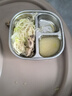 韓笑食品級316不銹鋼兒童寶寶分格餐盤帶吸盤式一體嬰兒輔食盤學(xué)吃飯 【316鋼】圓角/三格+PP蓋 曬單實(shí)拍圖