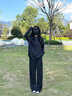 浪莎闊腿褲女夏季薄款高腰寬松垂感防曬運(yùn)動(dòng)褲女小個(gè)子休閑冰絲褲子女 黑色 -夏季冰絲 L (推薦110-125斤) 曬單實(shí)拍圖