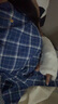 溫格芳 休閑褲女2025夏季新款高級感穿搭輕熟時尚闊腿褲小個子氣質套裝 格紋上衣+闊腿褲 M 曬單實拍圖