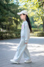 巴拉巴拉balaone女童套裝兒童長袖2件套2025新款秋裝運動休閑時尚 淺花灰00211 130 曬單實拍圖
