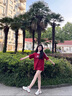 意爾康女鞋夏季薄款透氣老爹鞋女2025新款輕奢高級感百搭增高女士運動鞋 白紅 36 曬單實拍圖