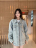 莜仙格2025年新款美式高街oversize工裝水洗做舊破洞牛仔外套女春秋夾克 牛仔外套 L 建議 105-115斤 曬單實(shí)拍圖