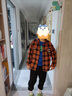 G.DUCKKIDS小黃鴨男童襯衣長(cháng)袖新款春夏兒童格子襯衫外套潮中大童寬松上衣 藍色 150 尺碼11~12歲【140-150cm】 曬單實(shí)拍圖