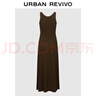 UR2025夏季新款女裝休閑簡約百搭無袖長裙連衣裙UWB750002 咖啡色 M 曬單實拍圖