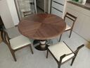 韋納德森實(shí)木圓餐桌家用北美黑胡桃木zz竹蜻蜓現代輕奢小圓桌洽談桌椅組合 1.1米圓桌【胡桃木色】 曬單實(shí)拍圖