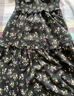 moussy 2025春季新品法式少女方領泡泡袖碎花連衣裙028ISA33-3301 025花紋黑色 M 曬單實拍圖
