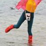 愛拉屋優(yōu)茶卡鹽湖防水鞋套防雨防沙鞋套男女旅行徒步裝備防雪趕海雨鞋雨靴 紅色 L碼（38-39） 曬單實(shí)拍圖