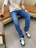 Calvin KleinJeans【涼感】25春夏男士復(fù)古休閑通勤ck修身微彈牛仔褲4RAB725 ULN-牛仔淺藍(lán) 34 曬單實拍圖