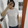 RUNFOND【棉100%】女簡(jiǎn)約高檔圓領(lǐng)短袖T恤夏季寬松休閑運動(dòng)個(gè)性百搭上衣 白色 L 曬單實(shí)拍圖