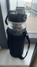 LOCKZI噸桶噸耐高溫100度食品級(jí)開水防摔茶水分離玻璃泡茶杯大容量水杯 [獨(dú)立茶網(wǎng)+杯套] 1000ml 高硼硅防爆 曬單實(shí)拍圖