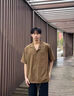 熊貓·本25SS男士復古休閑襯衣純色夏季短袖泡泡紗襯衫經(jīng)典百搭速干透 芥黃色【套裝】 L 曬單實(shí)拍圖