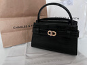 CHARLES&KEITH鱷魚紋凱莉包手提斜挎婚包包女包生日禮物七夕禮物CK2-50270880-1 Black黑色 S 曬單實拍圖