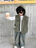 G.DUCKKIDS男童工裝馬甲帥氣寶寶連帽外套2025春秋新款兒童坎肩馬夾外穿潮酷 軍綠色馬甲 春秋款 90 cm 曬單實(shí)拍圖
