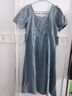 粉媚夢(mèng)裙子女新品連衣裙牛仔裙夏季衣服女裝2025新款法式寬松純欲長(cháng)裙 法式短袖牛仔收腰連衣裙 XL 【建議120-130斤】 曬單實(shí)拍圖
