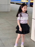 真維斯女童裙子兒童短裙女孩夏季公主裙女大童蓬蓬裙夏裝可愛(ài)蛋糕裙 黑 150 曬單實(shí)拍圖
