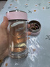 WCZ德國茶水分離玻璃杯馬卡龍色便攜杯子過濾網防漏功能適用旅行韓式 淡雅粉(250ML)帶杯套杯刷 曬單實拍圖