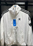 adidas情侶款復(fù)古風(fēng)梭織立領(lǐng)夾克外套男女阿迪達斯官方三葉草 亮白 XL 曬單實拍圖