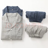 眠島情侶純棉紗布睡衣女春秋全棉長(zhǎng)袖家居服男士寬松加大碼棉麻套裝秋 男款 藏青 L 曬單實(shí)拍圖