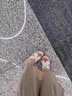 爾山集 厚底坡跟增高涼拖鞋女夏外穿露絲同款配裙子高跟一字拖沙灘涼鞋 米白色 36碼【增高5CM】 曬單實拍圖