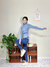 夫路尼優(yōu)瑜伽服女運動套裝女五件套拼色健身服跑步透氣速干普拉提防震衣褲 灰湖藍五件套 XL【建議體重115-130斤】 曬單實拍圖