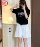 浪莎冰絲短褲女夏季2025新品高腰休閑闊腿中褲運(yùn)動(dòng)速干五分奶芙褲子 曬單實(shí)拍圖