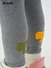 馬·拉?。∕.Latin）/童裝兒童褲子春新款女小童修身螺紋彈力打底褲長(cháng)褲 中雜灰 90cm 曬單實(shí)拍圖