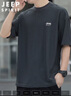 JEEP SPIRIT吉普短袖t恤男夏季冰絲上衣涼感速干半袖肌理紋體恤男 灰色 2XL 曬單實(shí)拍圖
