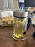 希諾（HEENOOR）雙層玻璃杯帶把手柄老板辦公泡茶杯子女官方旗船店茶杯男商務(wù)水杯 小樹款 雙層帶濾網(wǎng) 禮盒435ml 曬單實拍圖