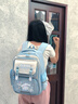 MXSP 玉桂書(shū)包狗萌趣大耳朵圖案小學(xué)生3-6年級輕便護脊女生可愛(ài)雙肩包 天空藍-04款-送同款40件套 曬單實(shí)拍圖