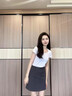 山朵棉白色圓領短袖t恤女2025新款夏季百搭純棉修身顯瘦上衣時尚打底衫 白色 L 曬單實拍圖