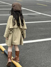 英氏（YEEHOO）女童風(fēng)衣兒童外套中大童裝上衣雙排扣英倫學(xué)院淑女秋裝 卡其 150 曬單實(shí)拍圖