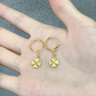 老廟黃金耳飾足金幸運四葉草愛(ài)心耳墜耳環(huán)送女友老婆生日紀念日禮物 可代寫(xiě)賀卡#勿拍 曬單實(shí)拍圖