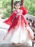 安妮優(yōu)兒女童漢服秋裝中國風(fēng)2025兒童裝超仙古裝女孩古風(fēng)裙子 紅色 140 曬單實拍圖