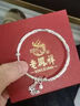 老鳳祥牡丹銀手鐲女純足銀鐲子素圈實(shí)心生日紀(jì)念日送女朋友老婆禮物實(shí)用 牡丹花足銀鐲 31±1克 曬單實(shí)拍圖