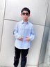 G.DUCKKIDS大男童襯衫2025春秋薄款炸街兒童外套痞帥男孩長袖條紋襯衣秋裝潮 淺藍色 22702款 泡泡棉襯衫 【薄 120 cm 曬單實拍圖
