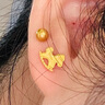 六桂福珠寶七夕禮物黃金耳飾 旋轉(zhuǎn)木馬 足金耳釘999足金耳飾 EH0011 1.8g 曬單實(shí)拍圖