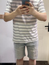 謙集（QIANJI）高端輕奢男士牛仔短款夏季薄款淺藍(lán)色五分破洞褲水洗彈力半截中褲 藍(lán)色 【TC2950】 32 建議體重140-150斤穿 曬單實(shí)拍圖
