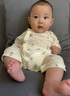 湯尼倍兒嬰兒七分袖連體衣服夏季純棉薄款空調(diào)服寶寶外出哈衣爬服 米黃色 /成長(zhǎng)小樹(shù) 73cm 曬單實(shí)拍圖